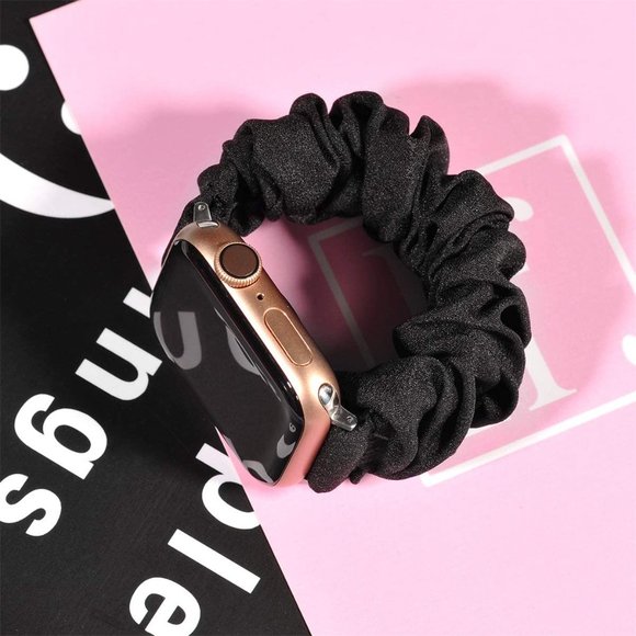 Black Scrunchie Apple Watch Wristband Bracelet